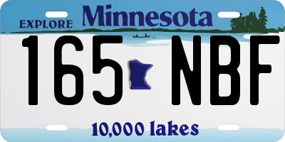 MN license plate 165NBF