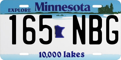 MN license plate 165NBG