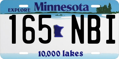 MN license plate 165NBI