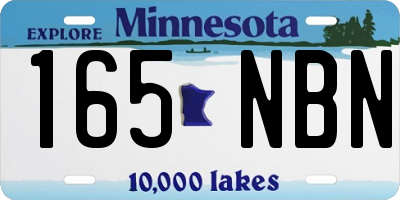 MN license plate 165NBN