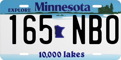 MN license plate 165NBO