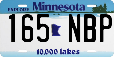 MN license plate 165NBP