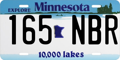 MN license plate 165NBR