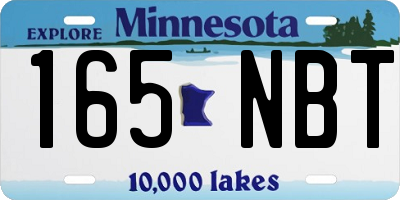MN license plate 165NBT