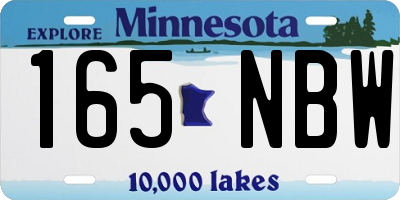 MN license plate 165NBW