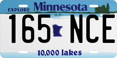 MN license plate 165NCE