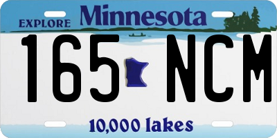 MN license plate 165NCM