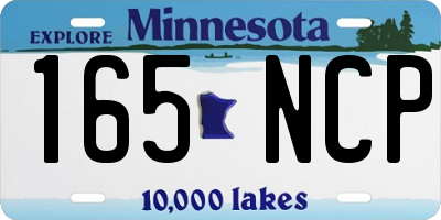 MN license plate 165NCP