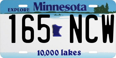 MN license plate 165NCW