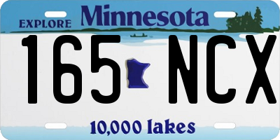 MN license plate 165NCX