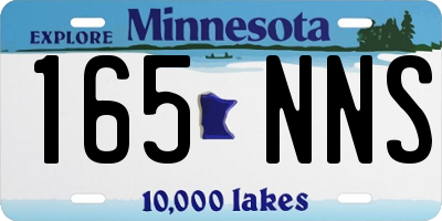 MN license plate 165NNS