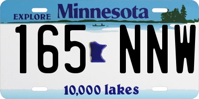 MN license plate 165NNW