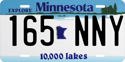 MN license plate 165NNY