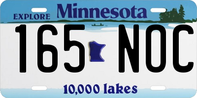 MN license plate 165NOC