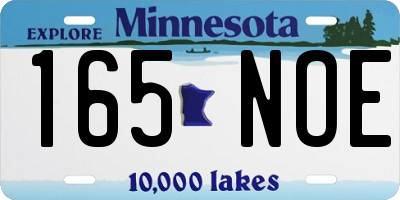 MN license plate 165NOE