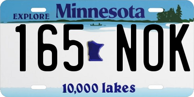 MN license plate 165NOK