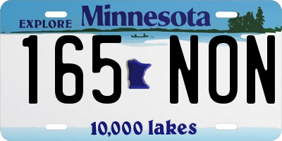 MN license plate 165NON