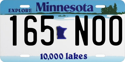 MN license plate 165NOO