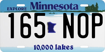 MN license plate 165NOP