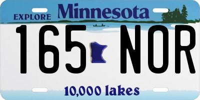 MN license plate 165NOR
