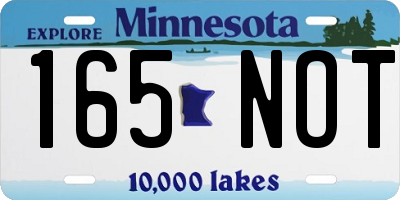 MN license plate 165NOT
