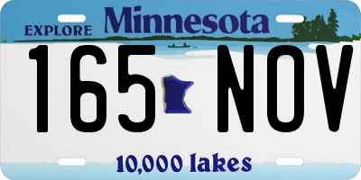 MN license plate 165NOV