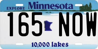 MN license plate 165NOW