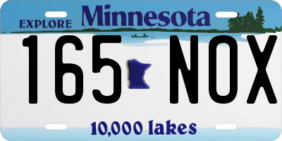 MN license plate 165NOX