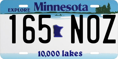 MN license plate 165NOZ