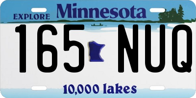 MN license plate 165NUQ