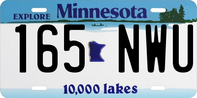 MN license plate 165NWU