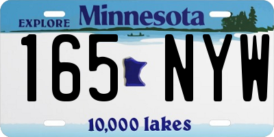 MN license plate 165NYW