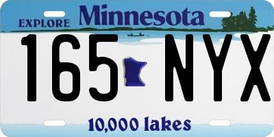 MN license plate 165NYX