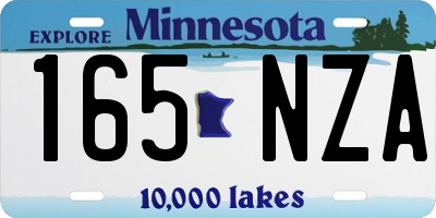 MN license plate 165NZA