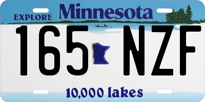MN license plate 165NZF