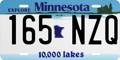 MN license plate 165NZQ