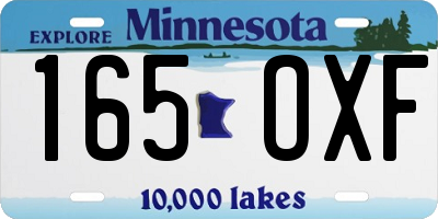 MN license plate 165OXF