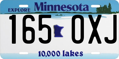 MN license plate 165OXJ