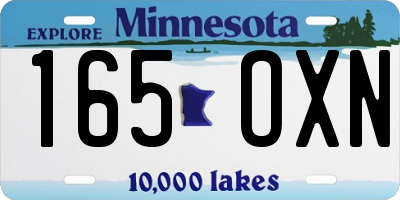 MN license plate 165OXN
