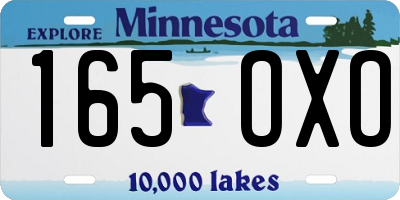 MN license plate 165OXO