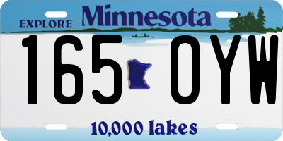 MN license plate 165OYW