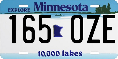 MN license plate 165OZE