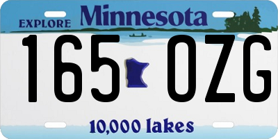 MN license plate 165OZG