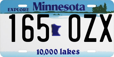 MN license plate 165OZX