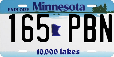 MN license plate 165PBN