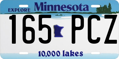 MN license plate 165PCZ