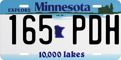 MN license plate 165PDH