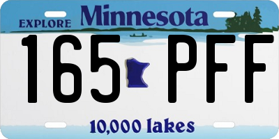 MN license plate 165PFF