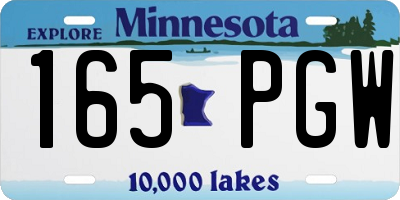 MN license plate 165PGW