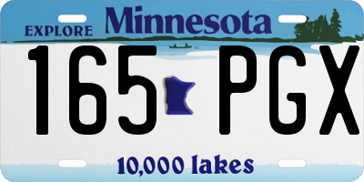 MN license plate 165PGX